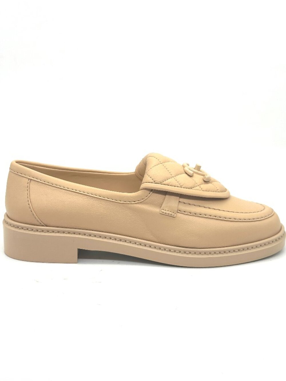 CHANEL 24C Leather Quilted Tab Turn Lock Turnlock CC Loafer Moccasin Flat Shoes - Picture 8 of 14